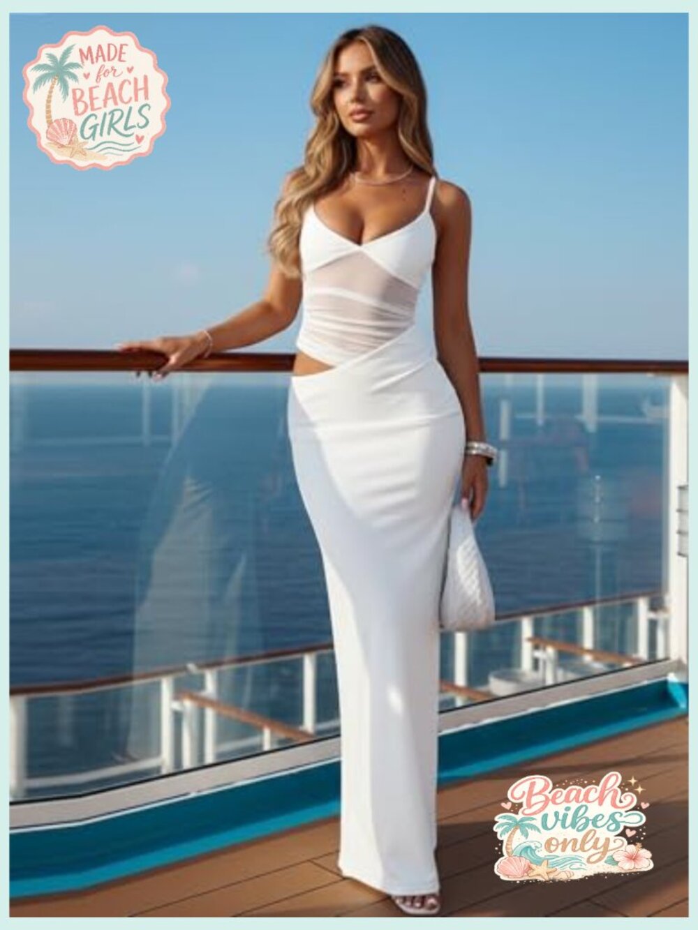 Women's Bodycon Spaghetti Strap Maxi Dress Deep V Backless - Picture 4 of 7